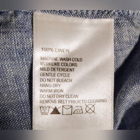 Tommy Bahama Women's Two Palms 100% Linen Midi Shirt Dress Size L - Picture 6 of 6